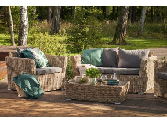 "Капучино" диван из искусственного ротанга двухместный, цвет соломенный в Кургане