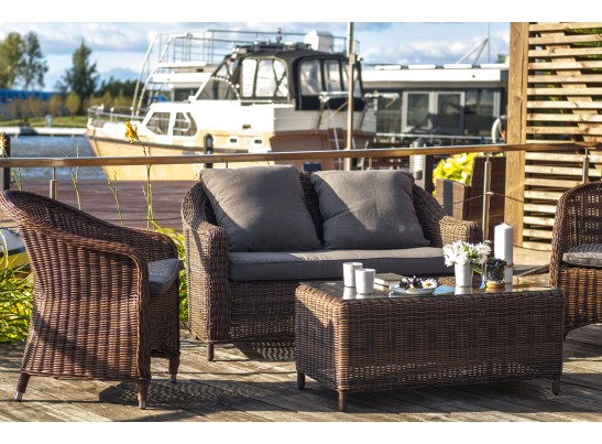 "Кон Панна" диван из искусственного ротанга двухместный, цвет коричневый в Кургане