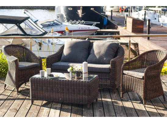 "Кон Панна" диван из искусственного ротанга двухместный, цвет коричневый в Кургане