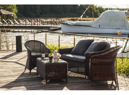 "Кон Панна" диван из искусственного ротанга двухместный, цвет коричневый в Кургане