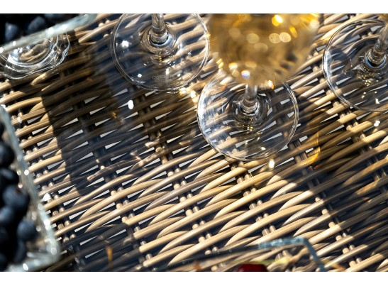 "Неаполь" обеденная группа плетеная из искусственного ротанга, цвет соломенный в Кургане