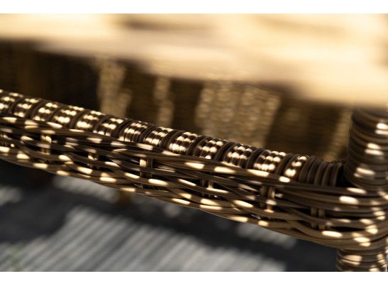 "Неаполь" обеденная группа плетеная из искусственного ротанга, цвет соломенный в Кургане