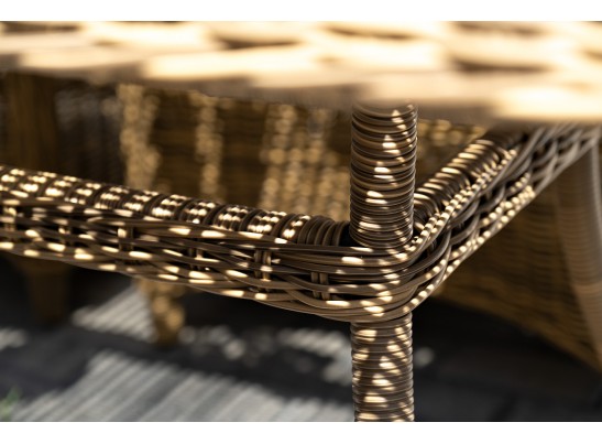 "Неаполь" обеденная группа плетеная из искусственного ротанга, цвет соломенный в Кургане