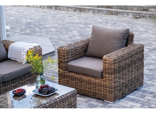 "Палермо" лаунж-зона из искусственного ротанга, цвет соломенный в Кургане