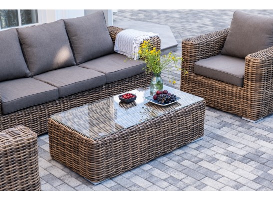 "Палермо" лаунж-зона из искусственного ротанга, цвет соломенный в Кургане