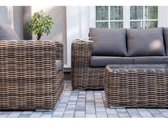 "Палермо" лаунж-зона из искусственного ротанга, цвет соломенный в Кургане