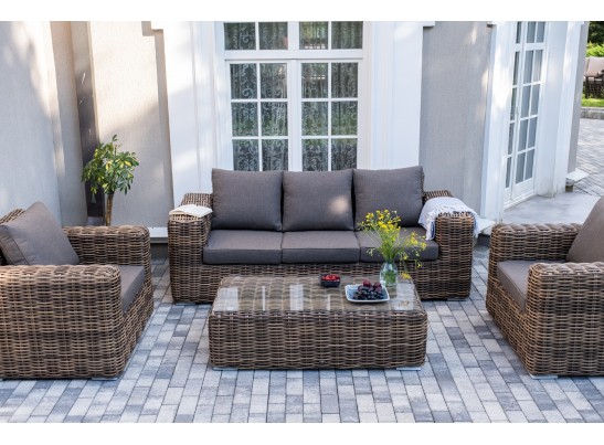 "Палермо" лаунж-зона из искусственного ротанга, цвет соломенный в Кургане