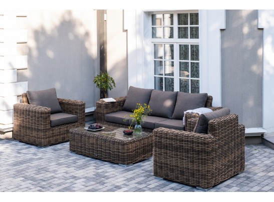 "Палермо" лаунж-зона из искусственного ротанга, цвет соломенный в Кургане