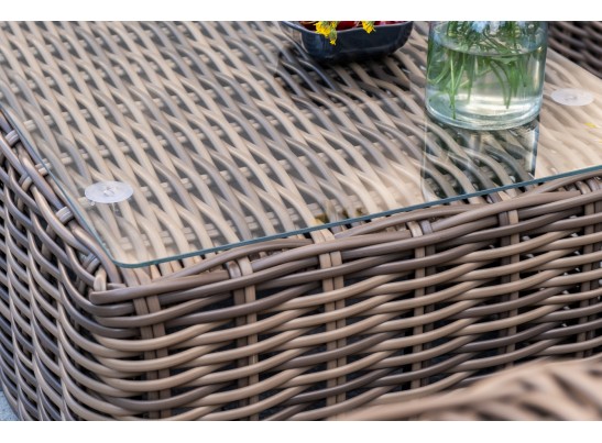 "Палермо" лаунж-зона из искусственного ротанга, цвет соломенный в Кургане