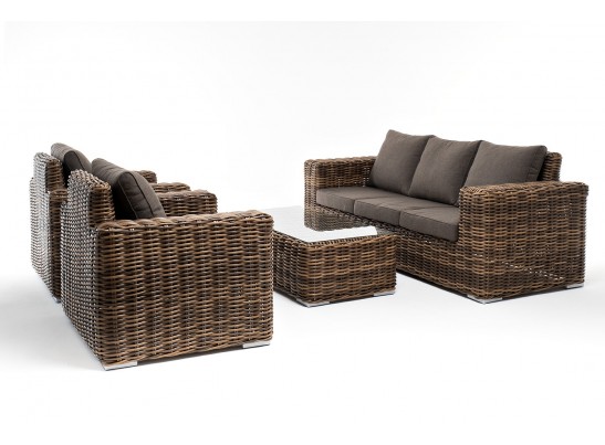 "Палермо" лаунж-зона из искусственного ротанга, цвет соломенный в Кургане