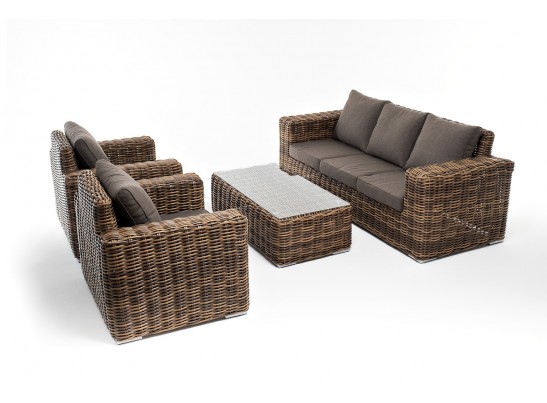 "Палермо" лаунж-зона из искусственного ротанга, цвет соломенный в Кургане