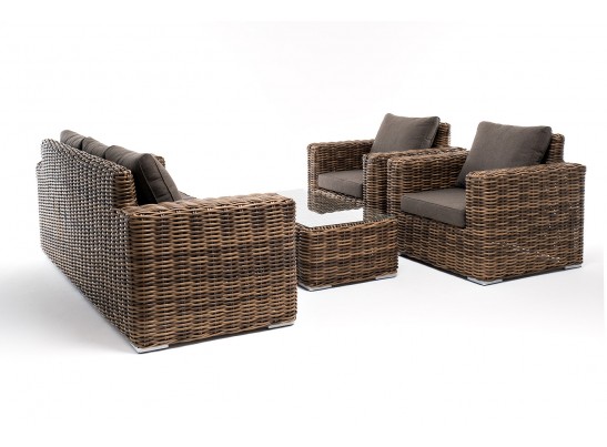 "Палермо" лаунж-зона из искусственного ротанга, цвет соломенный в Кургане