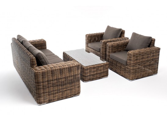 "Палермо" лаунж-зона из искусственного ротанга, цвет соломенный в Кургане