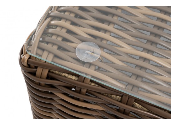 "Палермо" журнальный столик из искусственного ротанга, цвет соломенный в Кургане