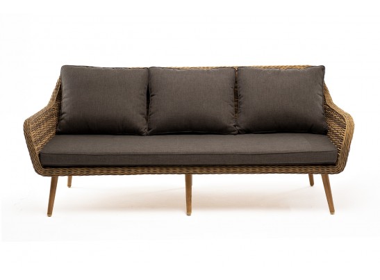 "Прованс" диван из искусственного ротанга трехместный, цвет соломенный в Кургане