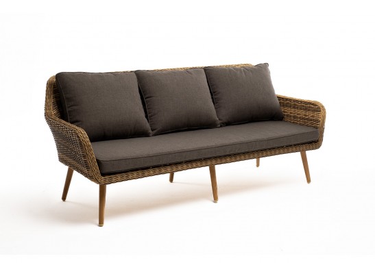 "Прованс" диван из искусственного ротанга трехместный, цвет соломенный в Кургане