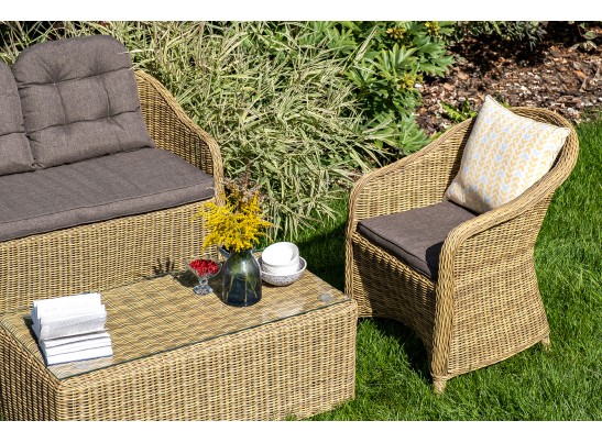 "Равенна" лаунж-зона из искусственного ротанга, цвет соломенный в Кургане