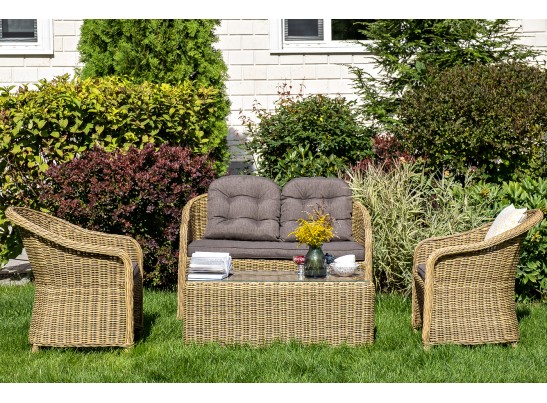 "Равенна" диван двухместный плетенный из ротанга, цвет соломенный в Кургане