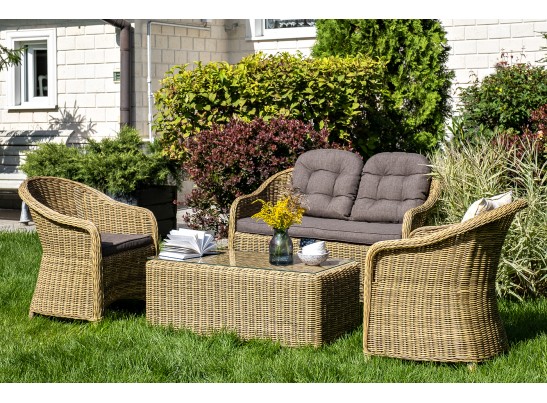 "Равенна" диван двухместный плетенный из ротанга, цвет соломенный в Кургане