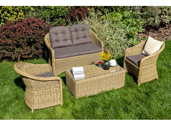 "Равенна" диван двухместный плетенный из ротанга, цвет соломенный в Кургане