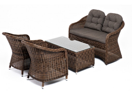 "Равенна" лаунж-зона из искусственного ротанга, цвет коричневый в Кургане