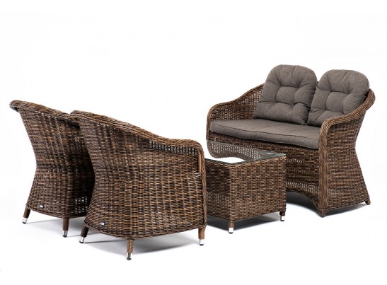 "Равенна" лаунж-зона из искусственного ротанга, цвет коричневый в Кургане