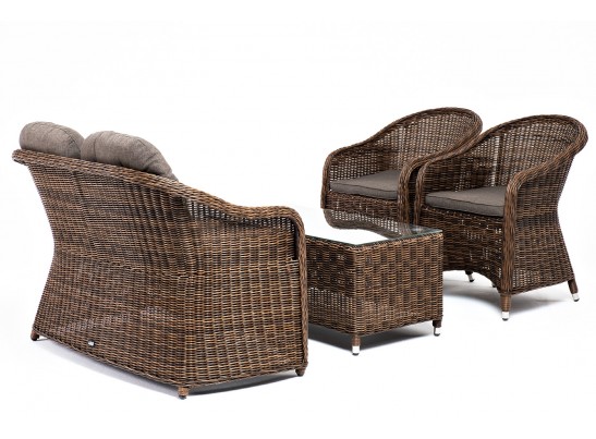 "Равенна" лаунж-зона из искусственного ротанга, цвет коричневый в Кургане
