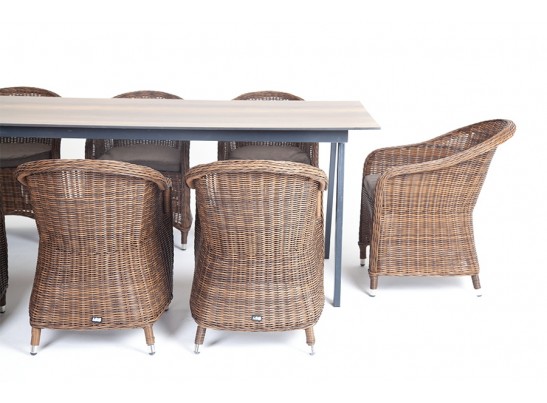 "Рио" обеденная группа на 10 персон, стол HPL "дуб", цвет коричневый в Кургане