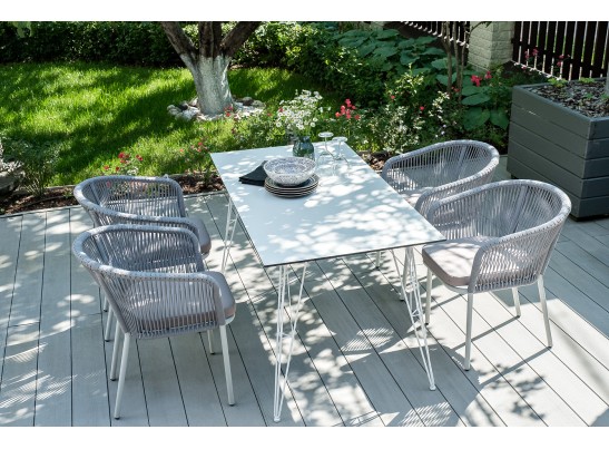 "Руссо" обеденный стол из HPL 150х80см, цвет молочный в Кургане