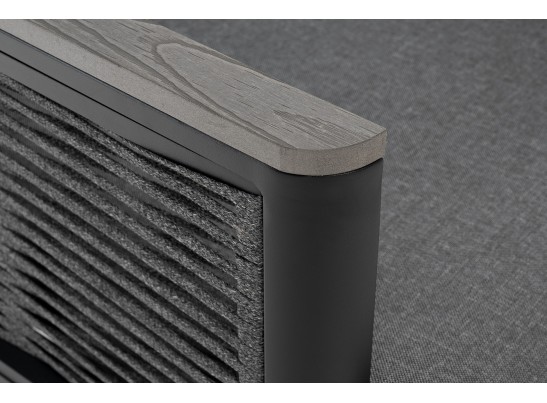 "Сан Ремо" кресло плетеное из роупа садовое, каркас алюминий темно-серый, роуп серый, ткань серая в Кургане