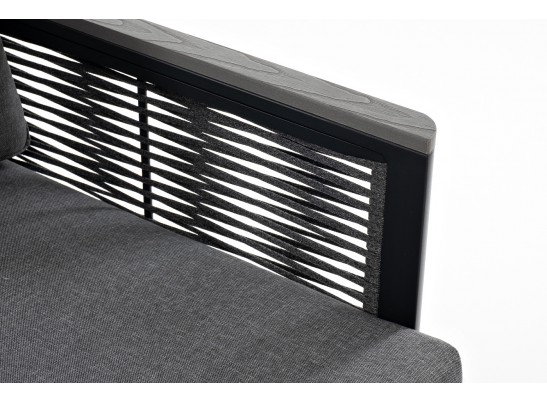 "Сан Ремо" кресло плетеное из роупа садовое, каркас алюминий темно-серый, роуп серый, ткань серая в Кургане