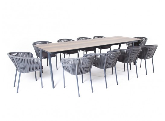 "Санта-Фе" обеденная группа на 10 персон, стол HPL, плоский роуп в Кургане