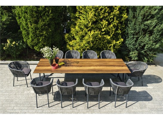 "Санта-Фе" обеденная группа на 10 персон, стол HPL, плоский роуп в Кургане