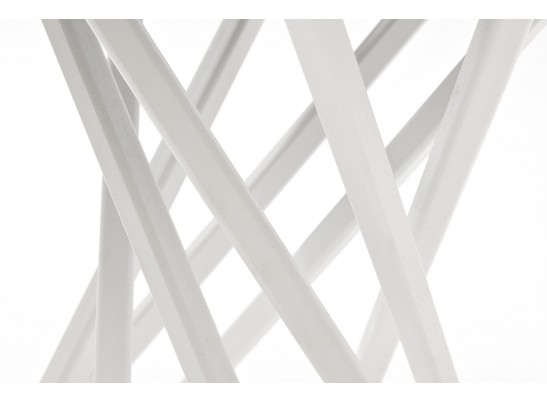 "Сантьяго" журнальный стол из HPL круглый Ø40 H55, каркас из стали белый, цвет столешницы "молочный" в Кургане