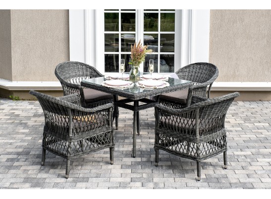 "Сицилия" обеденная группа плетеная, цвет графит в Кургане