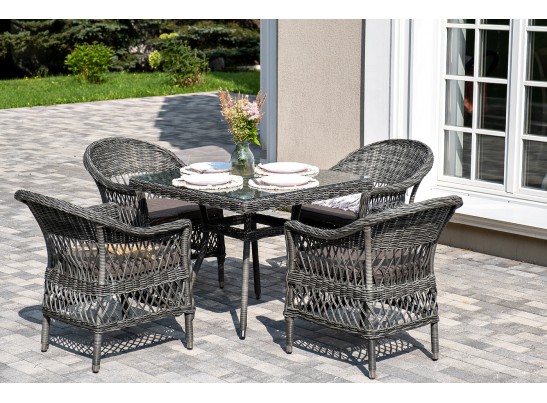 "Сицилия" обеденная группа плетеная, цвет графит в Кургане
