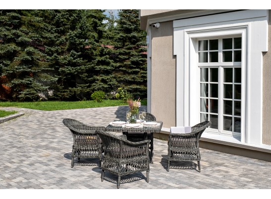 "Сицилия" обеденная группа плетеная, цвет графит в Кургане