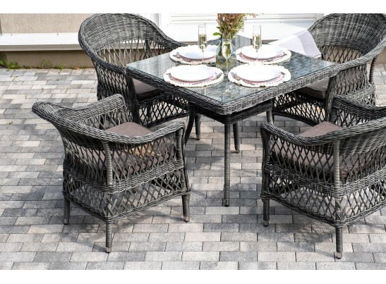 "Сицилия" обеденная группа плетеная, цвет графит в Кургане