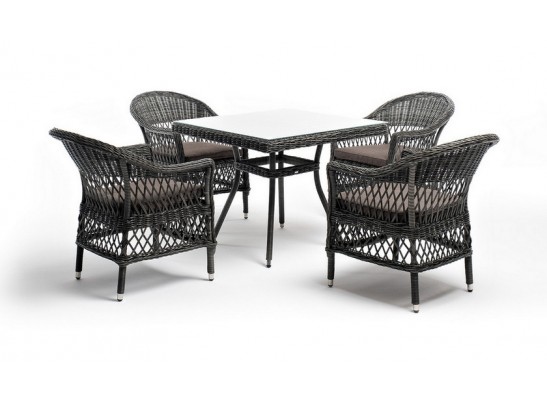"Сицилия" обеденная группа плетеная, цвет графит в Кургане