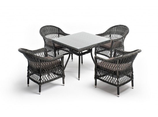 "Сицилия" обеденная группа плетеная, цвет графит в Кургане