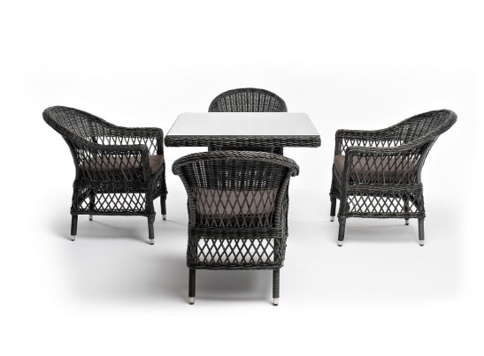 "Сицилия" обеденная группа плетеная, цвет графит в Кургане