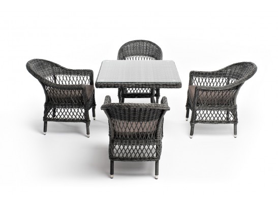 "Сицилия" обеденная группа плетеная, цвет графит в Кургане