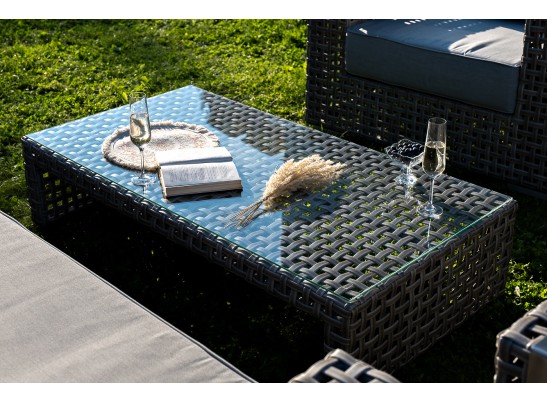 "Тито" лаунж-зона из искусственного ротанга, цвет серый в Кургане