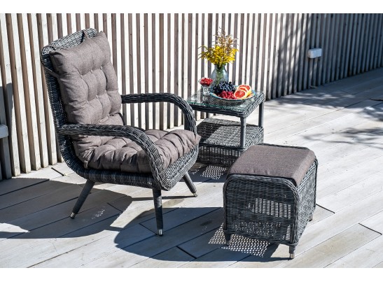 "Толедо" кресло плетеное с подушками, цвет графит в Кургане