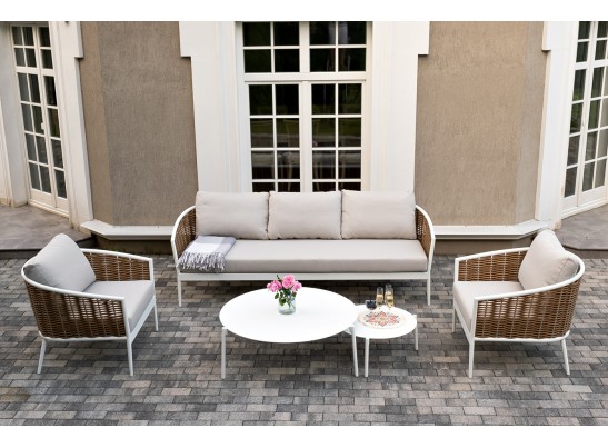 "Тоскана" лаунж-зона из искусственного ротанга, цвет соломенный в Кургане