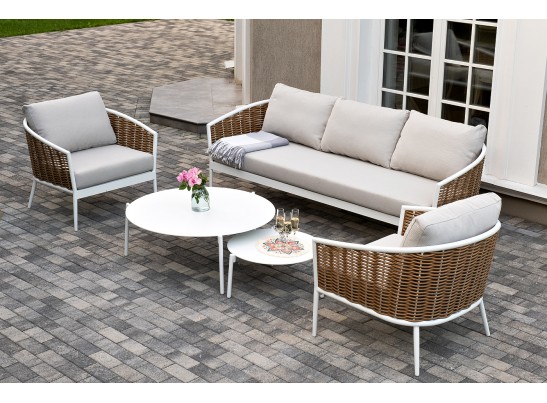 "Тоскана" лаунж-зона из искусственного ротанга, цвет соломенный в Кургане