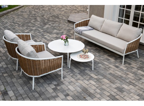 "Тоскана" лаунж-зона из искусственного ротанга, цвет соломенный в Кургане