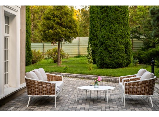 "Тоскана" лаунж-зона из искусственного ротанга, цвет соломенный в Кургане