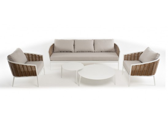 "Тоскана" лаунж-зона из искусственного ротанга, цвет соломенный в Кургане