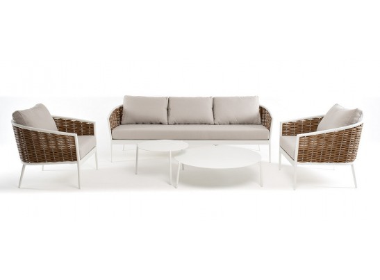 "Тоскана" лаунж-зона из искусственного ротанга, цвет соломенный в Кургане